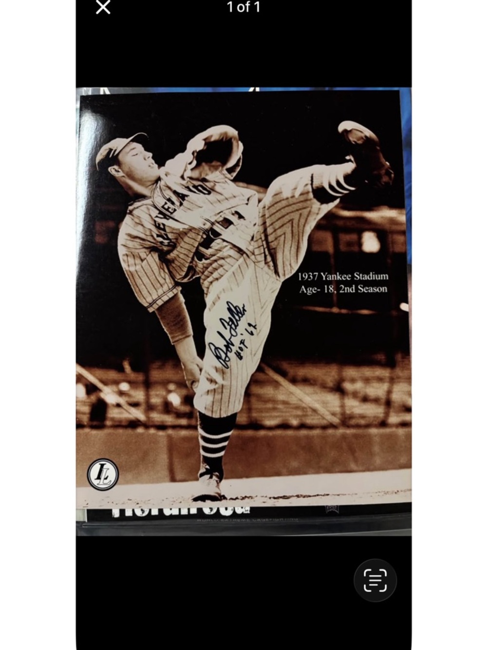 Cleveland Indians Vintage Baseball Pic - Bob feller Pitcher
